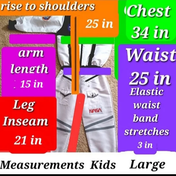 -🚀SO COOL - 👩‍🚀 NASA Astronaut Halloween Costume White suit boy /girl Large - Picture 3 of 9